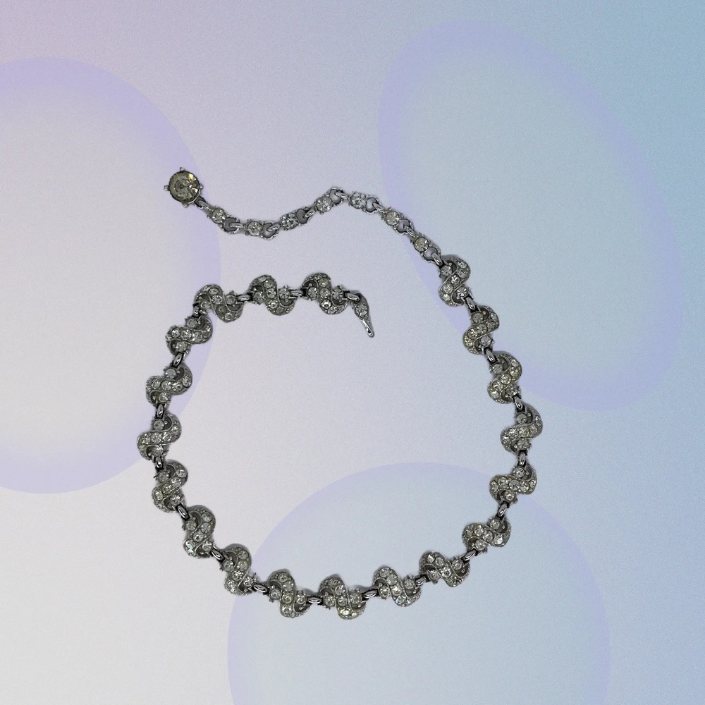 Vintage Bogoff rhinestone necklace